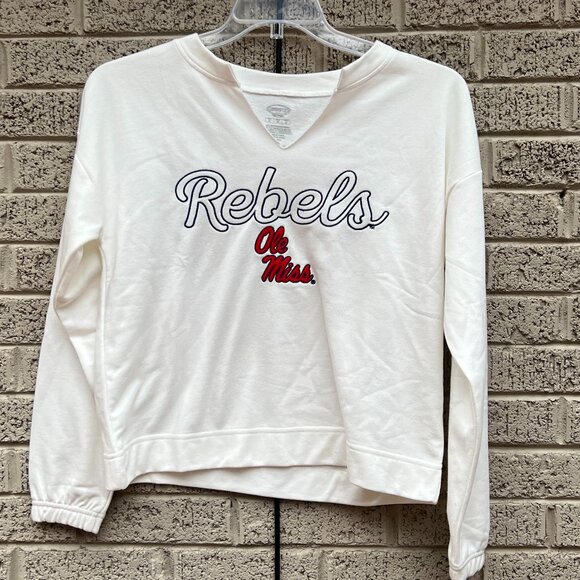 Concepts Ole Miss Rebels Crop Crewneck Sweatshirt NWOT Medium - Picture 1 of 3